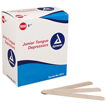 Dynarex 4312 Tongue Depressors Wood - Non-Sterile, 6", Senior