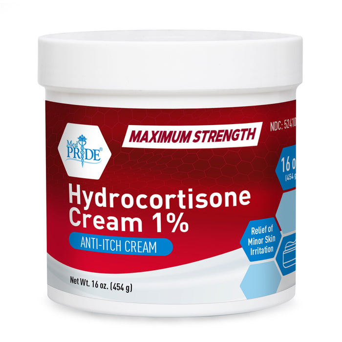 Container of Maximum Strength Hydrocortisone Cream 1% on a white background