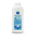 Baby powder bottle with blue label on a white background