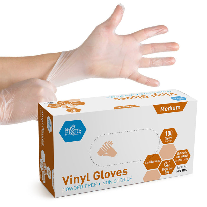 Latex General Purpose Gloves – Medium, Non-Sterile, Powder Free (10 Boxes of 100, 1,000/Case)