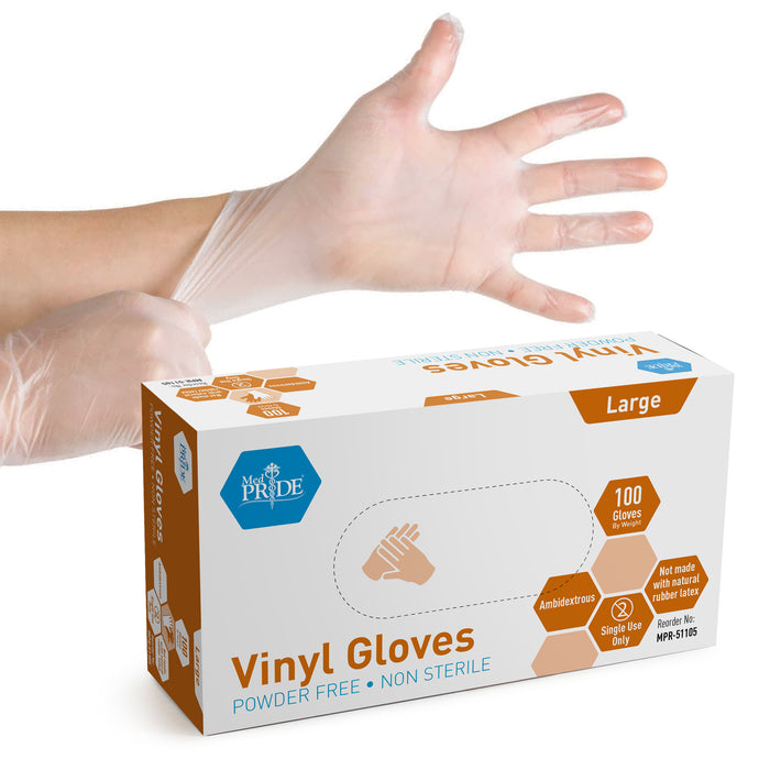 Latex General Purpose Gloves – Large, Non-Sterile, Powder Free (10 Boxes of 100, 1,000/Case)