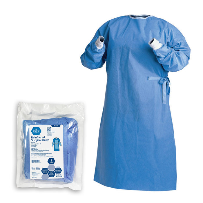 MedPride (AAMI Level 3) Reinforced Surgeon’s Gowns with 2 Towels & 1 Wrap – 20/Case