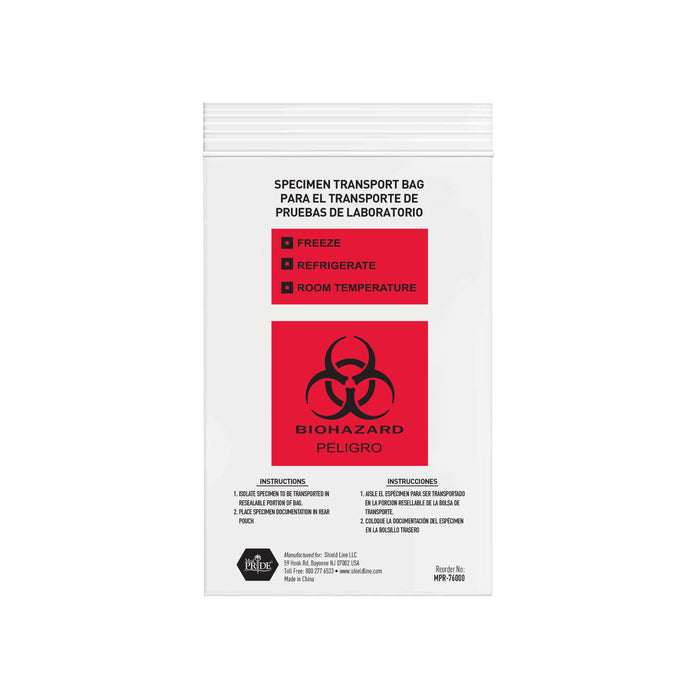 MedPride Biohazard Bags – Red, Marked for Infectious Waste – 10 Boxes of 100 Bags/Case (1,000 Total)
