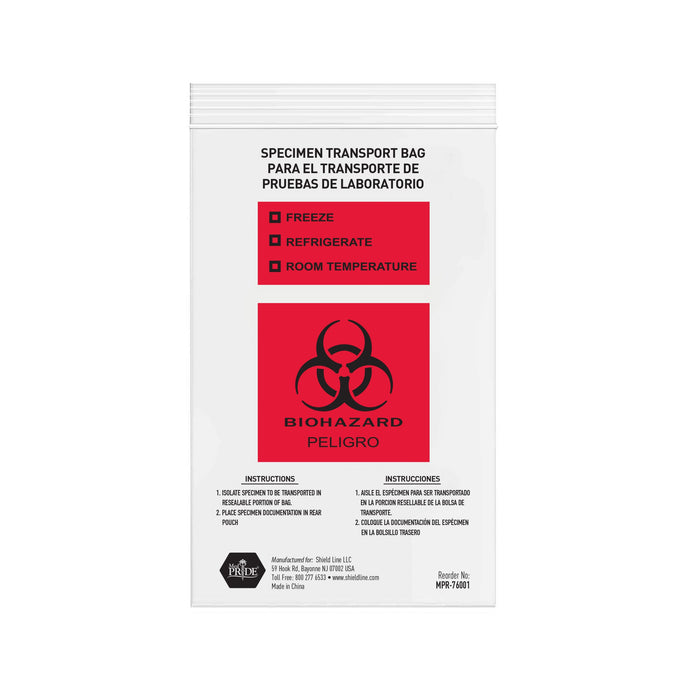 MedPride Biohazard Bags – Red, Marked for Infectious Waste – 10 Boxes of 100 Bags/Case (1,000 Total)