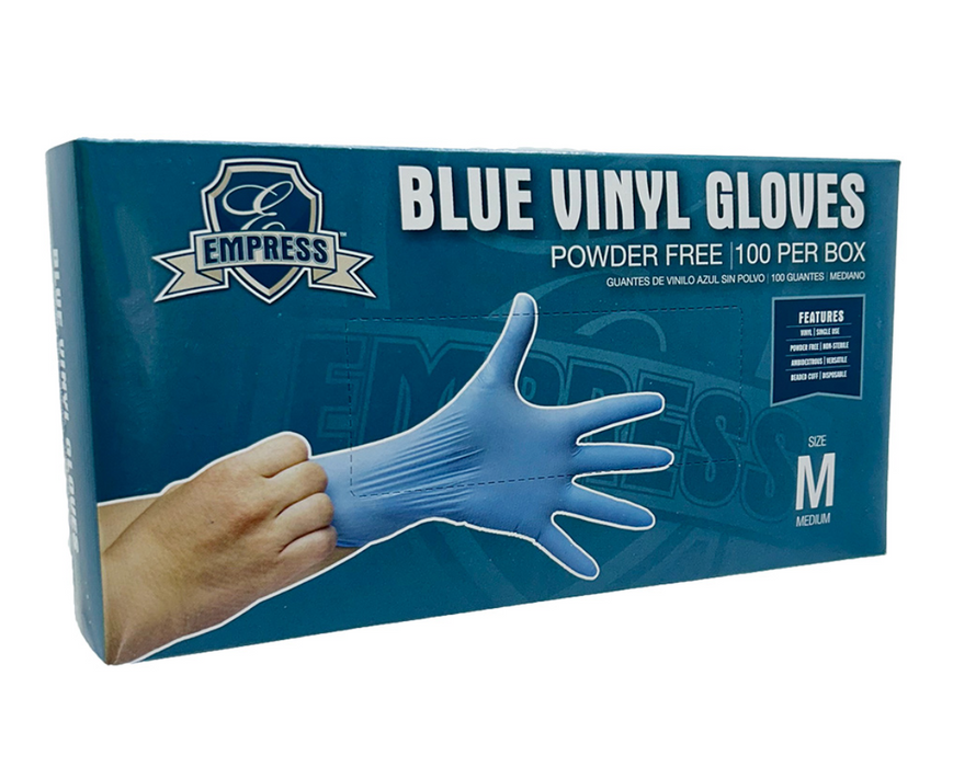 Empress Vinyl Glove Powder Free, Blue (1,000 Count)