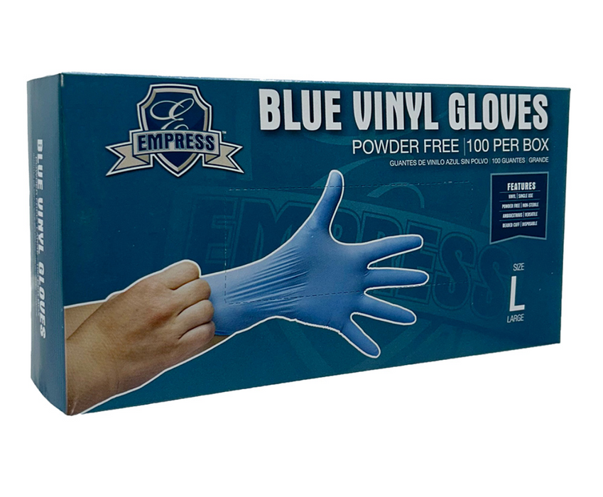 Empress Vinyl Glove Powder Free, Blue (1,000 Count)