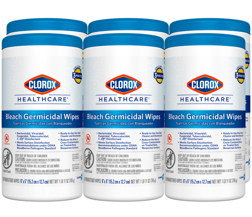 Clorox Healthcare Bleach Germicidal 150 Wipes (6 Pack)