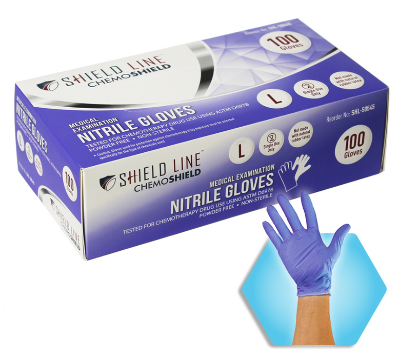 ChemoShield 4Mil Nitrile Medical Exam Gloves – Powder-Free – 1,000/Case (10 Boxes of 100)