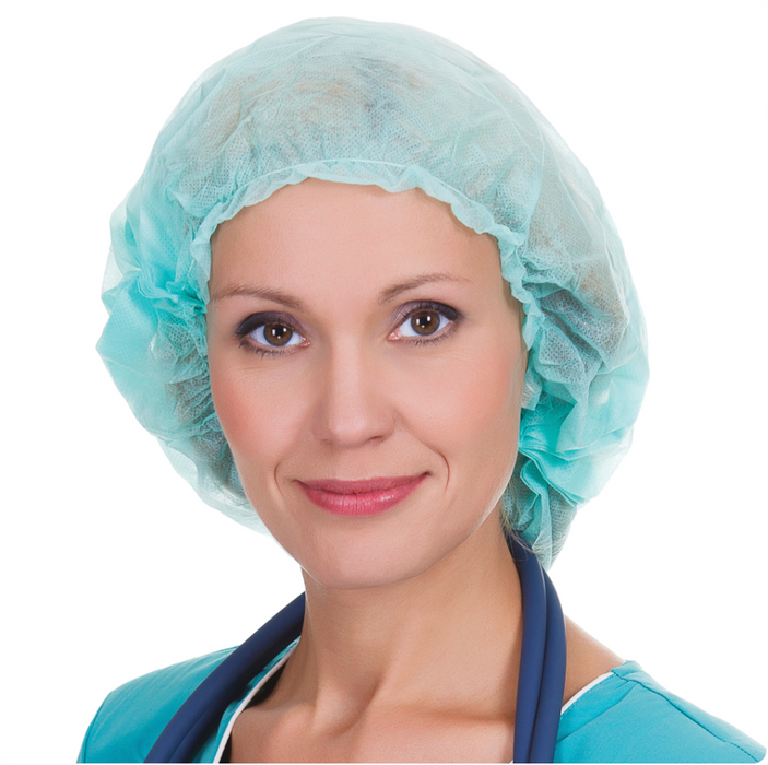 Nurse Caps – 21" – Blue – 500/Case (5 Bags of 100)