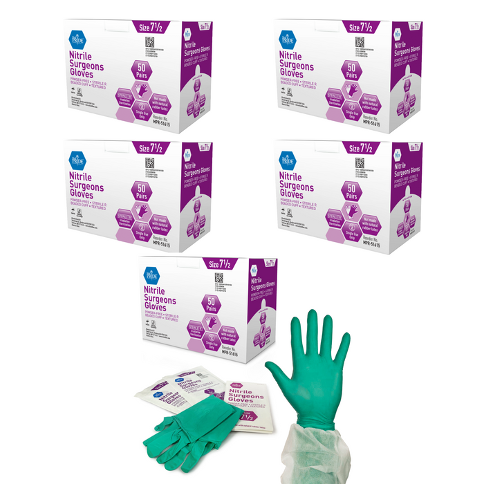 Nitrile Surgeon’s Gloves 5mil – Sterile, Powder Free