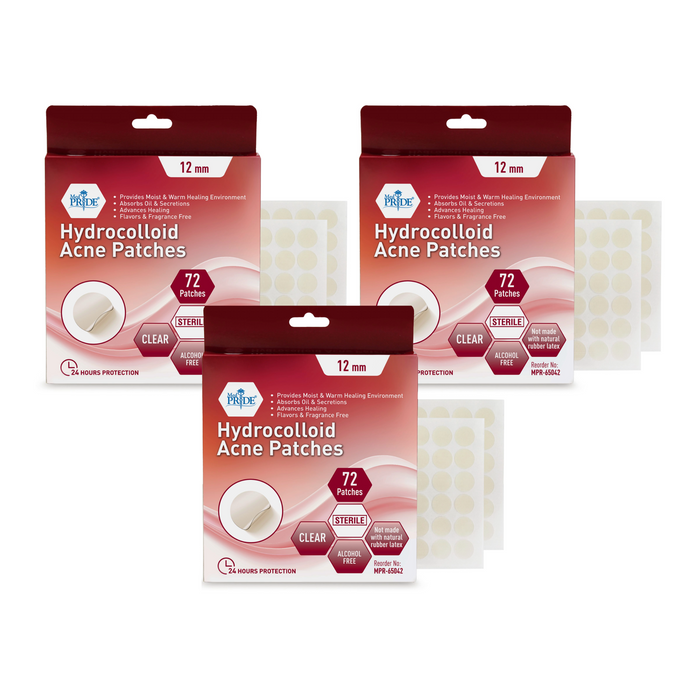MedPride Hydrocolloid Acne Patches – 12mm Dots – 72 Patches