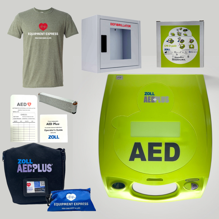 Zoll AED Plus Defibrillator Kit With Cabinet - ReCertified